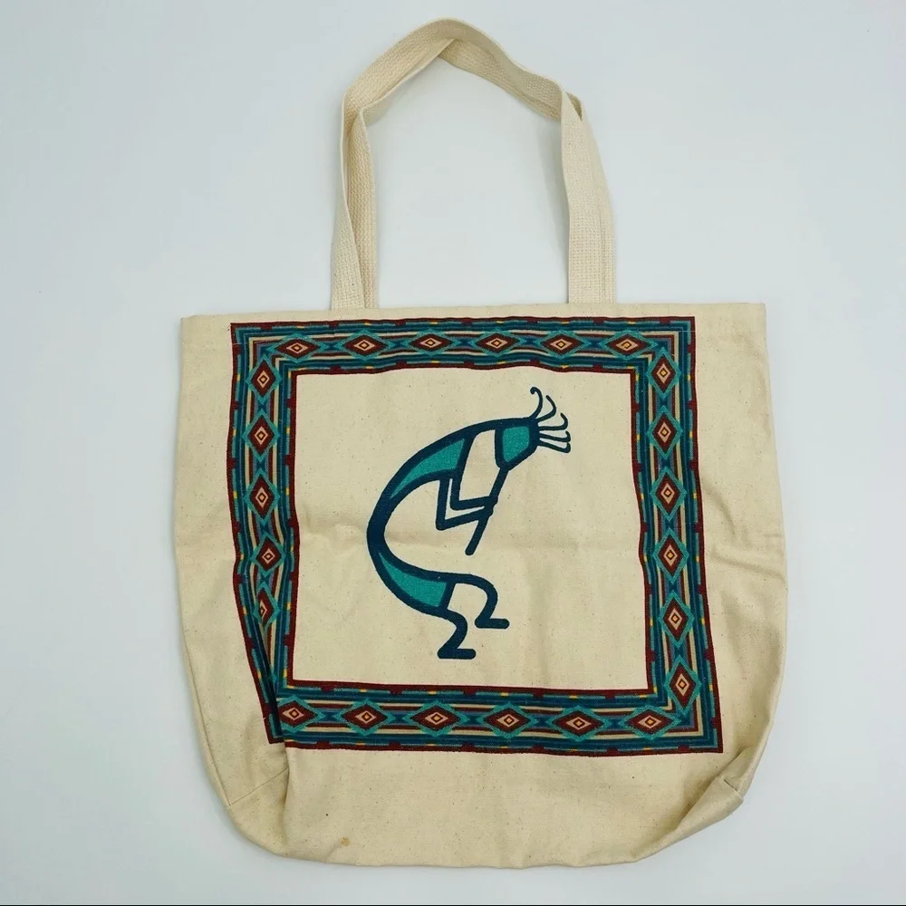 Canvas‎ tote Kokopelli dancer beach reusable